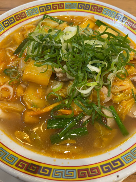 「スタミナラーメンネギトッピング（860＋100）」@天理スタミナラーメン 近鉄奈良駅前店の写真