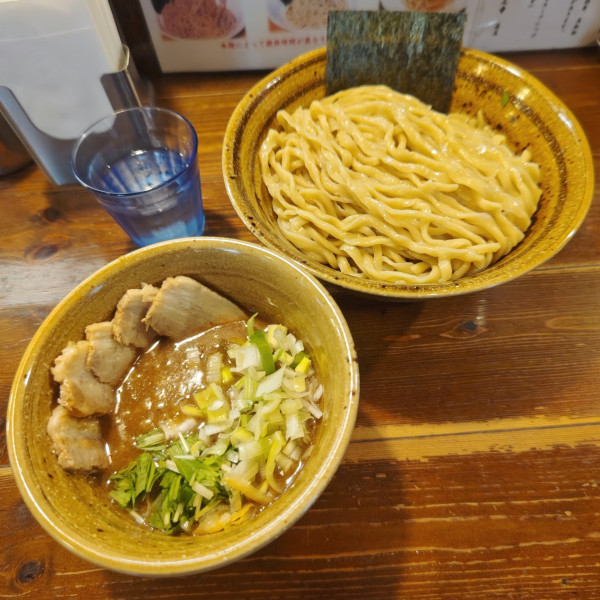 「ベジポタ肉増しつけ麺（びらびら麺  大盛）」@ベジポタつけ麺 えん寺の写真