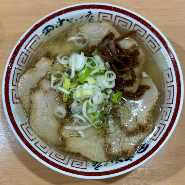 「肉そば（こってり①鶏油・麺少なめ）¥1,300」@田中そば店の写真