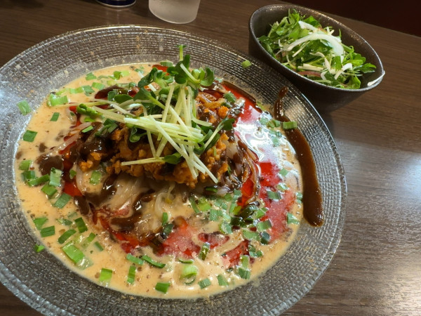 「【限定】冷やし坦々鶏そば（薬味飯つき）」@麦づらの写真