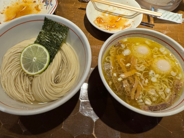 「昆布水つけ蕎麦塩特級トッピング」@特級鶏蕎麦 龍介 土浦学園通り店の写真