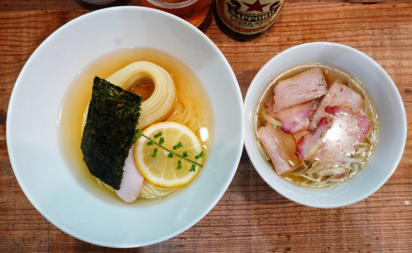「味玉 昆布水つけ麺 塩＋味玉＋ビール」@3931WORKS.の写真