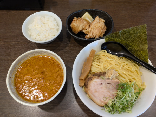 「味噌󠄀つけ麺＋ザンギセット」@らーめん 三空 上田店の写真