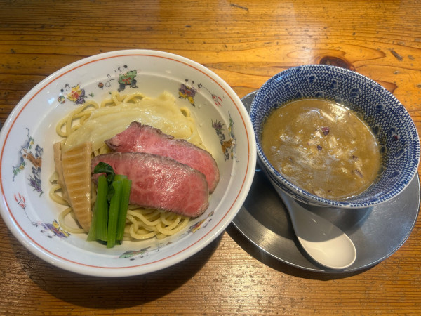 「鮎と栃木シャモの白湯つけそば1300円」@中華そば 一楽の写真