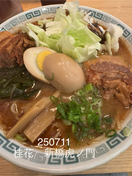 「太肉麺＋大盛　1350+150」@桂花ラーメン 新橋虎ノ門店の写真