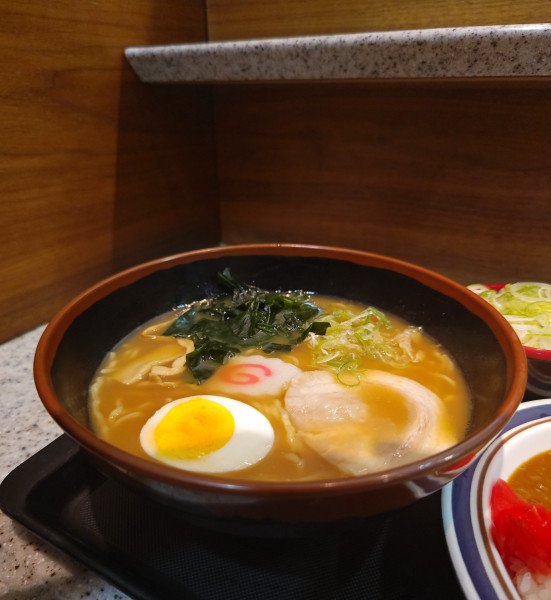「煮干しラーメン+ミニカレー+ネギ増し」@名代 富士そば 昭和通り店の写真