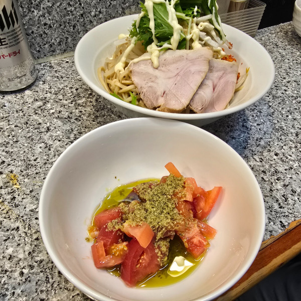 「冷やし中華 シークァーサー → バジルトマト」@麺屋 有希の写真