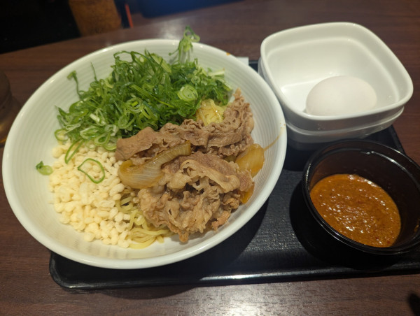 「牛玉スタミナまぜそば(半熟)」@吉野家  溝の口店の写真