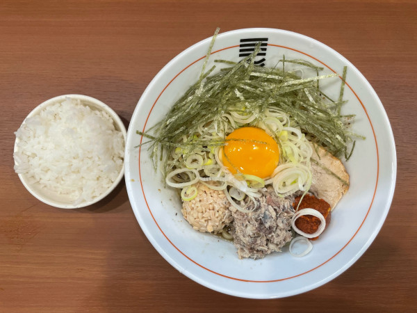 「山形ひっぱり混ぜそば〆ご飯付」@山系無双 烈火 千里中央店の写真