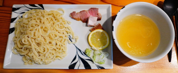 「つけめん しお＋おかみのシウマイ＋ビール」@らーめん かねかつの写真