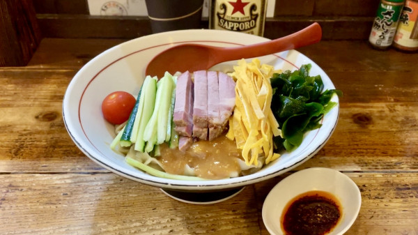 「サッポロ赤星 → 味噌冷やし中華」@東京味噌らーめん 鶉の写真