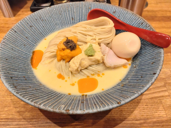 「限定　とうもろこしの冷やし雲丹そば大盛」@麺処 青野の写真