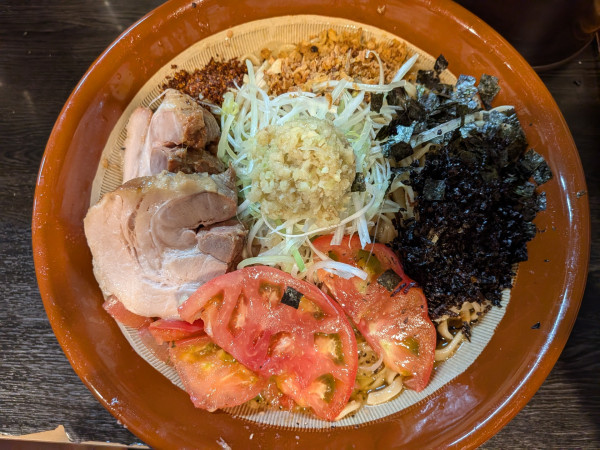 「【限定】葱油の冷や汁無し(大)+ジンジャーボウル1650円」@豚星。の写真