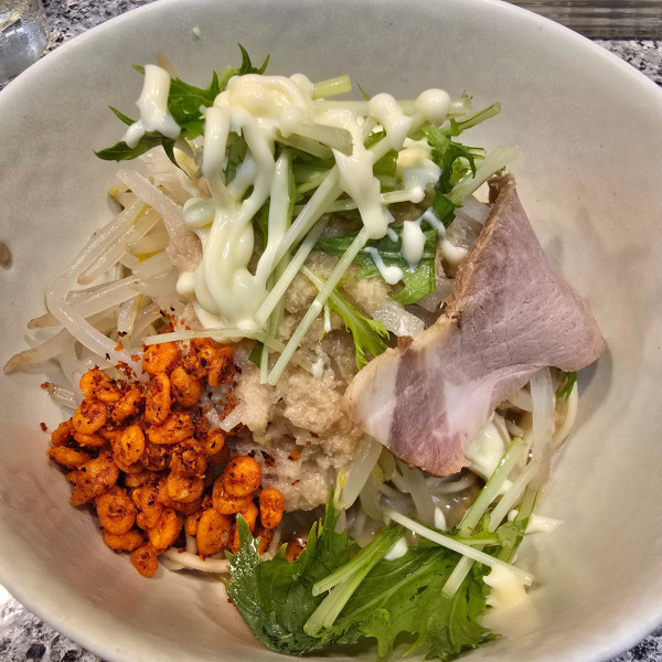 「冷やし中華 ミニ 細麺 青唐辛子 シークァーサー」@麺屋 有希の写真