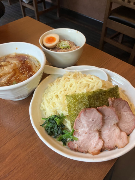 「ワンタンつけめん 麺大盛」@白河手打ち中華 孫市の写真