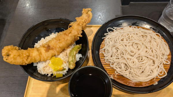 「【期間限定】穴子天丼セット」@小諸そば 水道橋店の写真