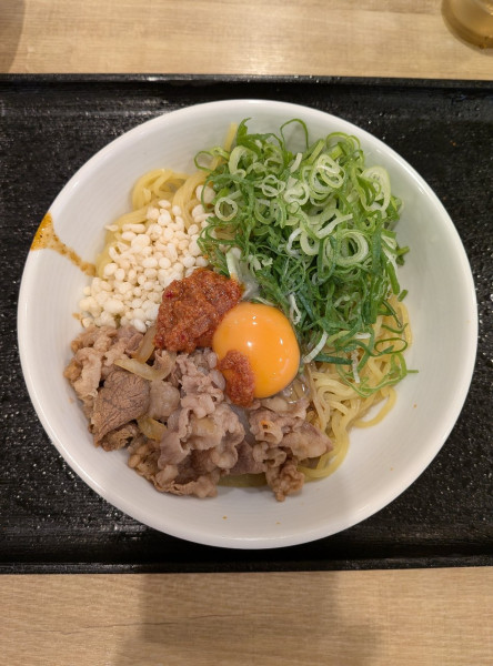 「牛玉スタミナまぜそば」@吉野家 4号線小山本郷店の写真