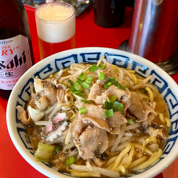 「七転八起麺（０辛）＋瓶ビール 中」@七転八起の写真