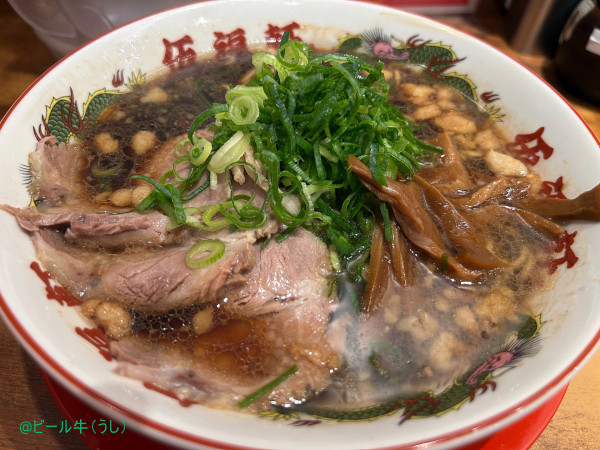 「背脂黒醤油ラーメン(500円)、黒ヤキメシ(760円）」@東京背脂黒醤油ラーメン 伍福軒 大宮店の写真