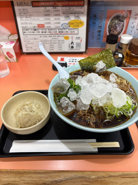 「冷やしラーメン大盛り」@味の大西 小田原店の写真