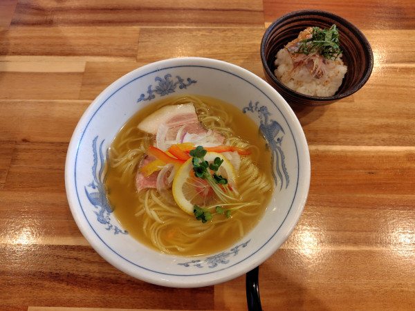 「魚介の焼き出汁冷やしラーメンセット1500円（この日限定）」@粋な中華蕎麦 みらいの写真