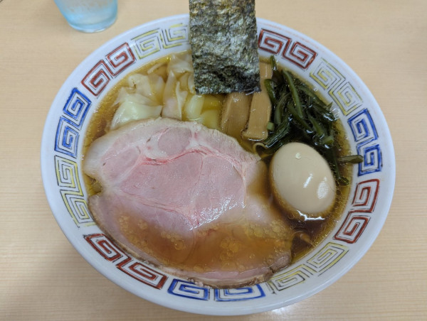「煮干しワンタンたまご1600円＋和え玉350円」@煮干鰮らーめん 圓の写真