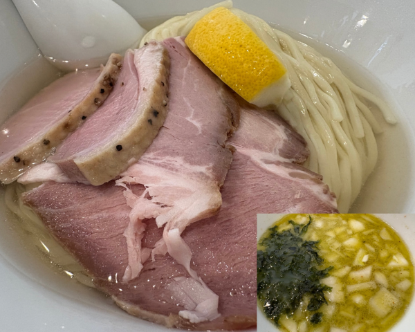 「[3周年超限定]牡蠣の昆布水つけ麺+たまねぎ」@コッテリの塩らー麺専門店 MANNISH 日暮里店の写真