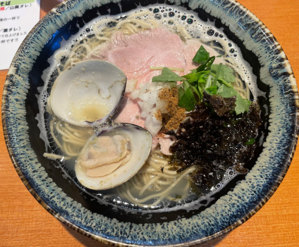 「三種の貝出汁潮そば」@㐂九八 ～garage～の写真