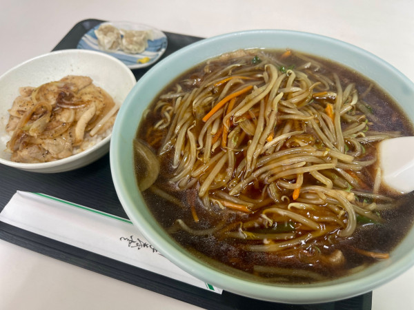 「もやしそば 大盛  (生姜焼き丼セット)」@キャベツ館の写真