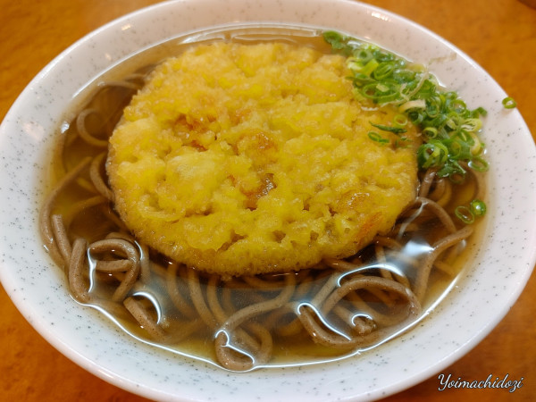 「天ぷらそば」@都そば 元町店の写真