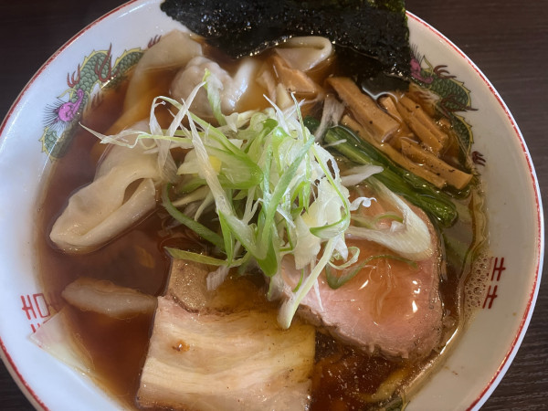 「自家製ワンタン麺・普通盛：1200円」@中華蕎麦 こばやの写真