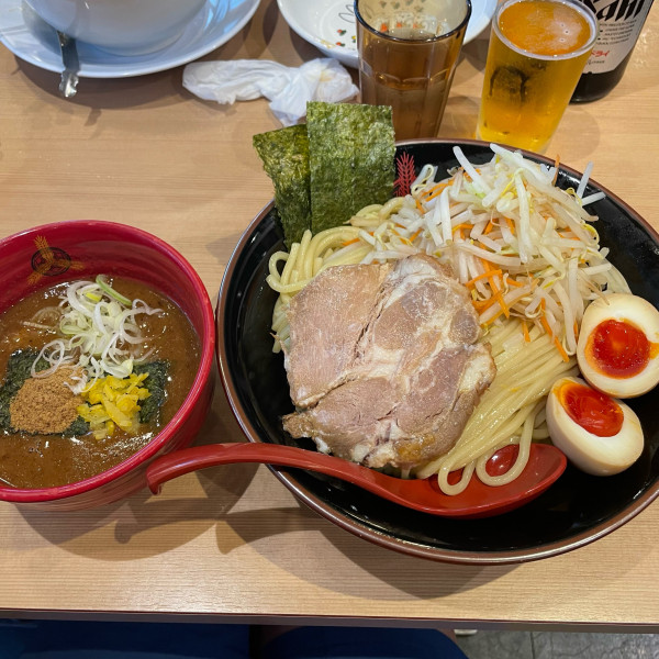「特濃つけ麺大盛り 全部のせ」@三田製麺所 アトレ浦和店の写真