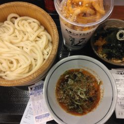 釜揚げ並370円、大根おろし90円、ぴっぴ大300円