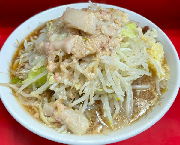 「小ヤワメグル抜きアブラ抜きヤサイニンニクアブラ」@ラーメン二郎 三田本店の写真