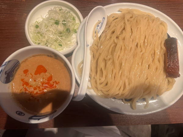 「冷やし坦々つけ麺1100円+ネギ150円」@麺屋武蔵 神山の写真