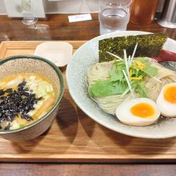限定　ハマグリ昆布水つけ麺＋わさび茶漬け