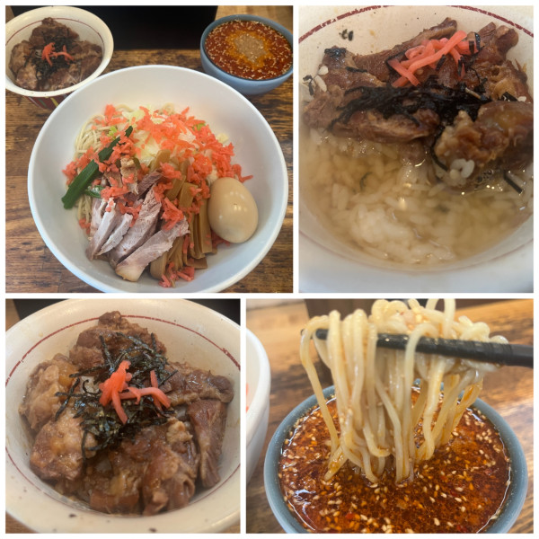 「【夏季限定】冷やし辛つけそば1420円豚ばら軟骨ご飯400円」@中華そば専門 とんちぼの写真