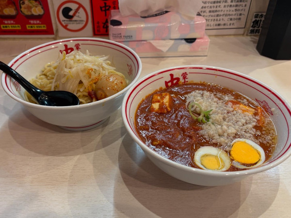 「つけ樺太 背脂、北極味玉」@蒙古タンメン 中本 立川店の写真