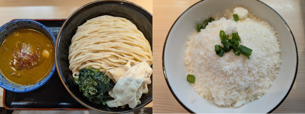 「【限定】旨辛つけ麺(大関)1400円+おじっと飯250円」@らー麺土俵 鶴嶺峰の写真