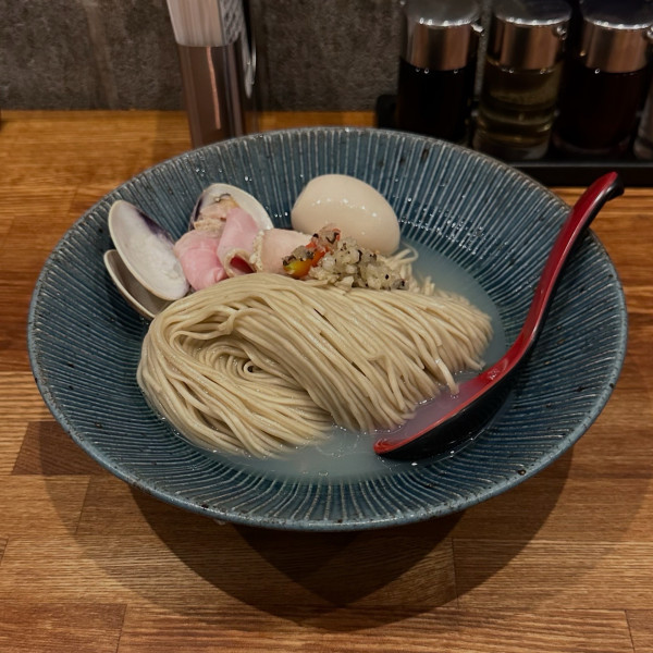 「冷やしハマグリフラガールトマトマリネ添え」@麺処 青野の写真