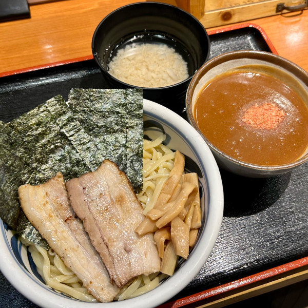 「海老味噌つけ麺（大盛、のり５枚・背脂）」@麺屋 空と大地の写真