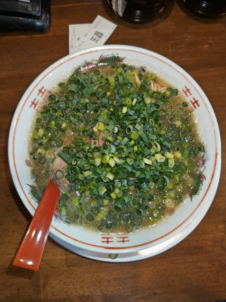 「豚骨ラーメン+チャーシュー+ネギ+替玉2回 キクラゲ抜き」@ラーメン池田の写真