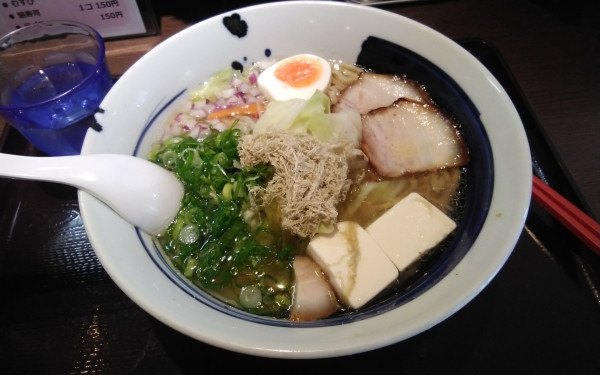 「朝ラーメン塩¥700(平打ち麺)」@三方らーめん おお田の写真