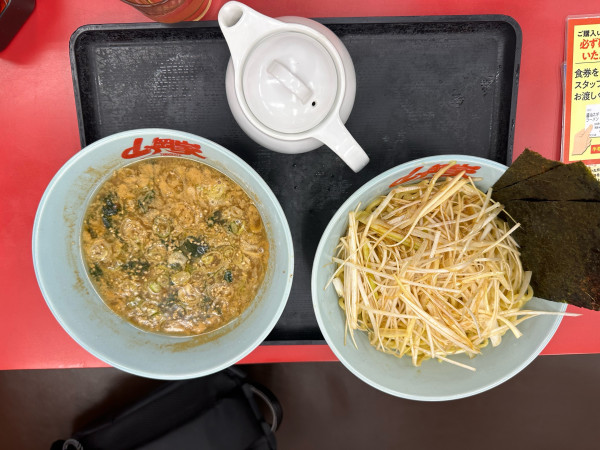 「つけ麺　ネギ増し」@ラーメン山岡家 千歳店の写真