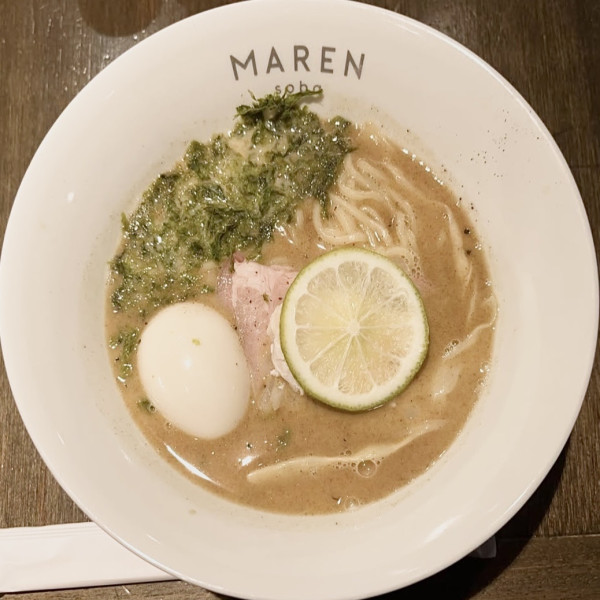 「魚介白湯そば」@まぜそば maren 中崎町店の写真