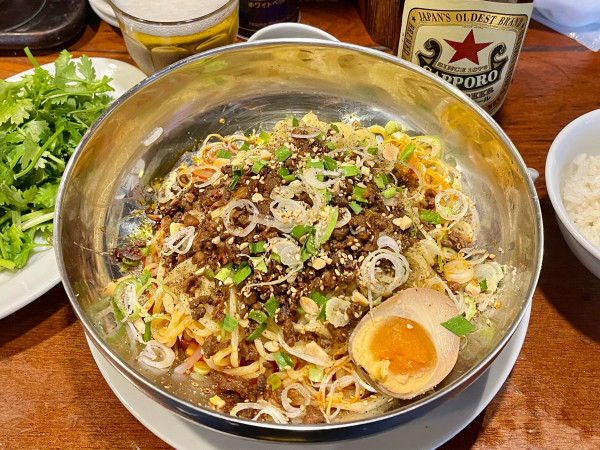 「【限定】冷やし担々麺+パクチー+🍺」@永吉の写真