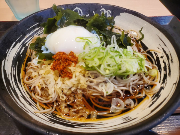 「朝そば・温玉・わかめ変更・冷」@ゆで太郎 長者町店の写真