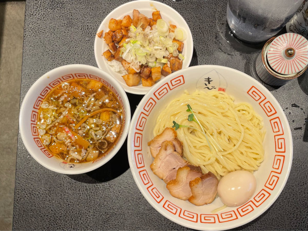 「つけそば スペシャル、叉焼ご飯」@中華そば きび 明大前店の写真