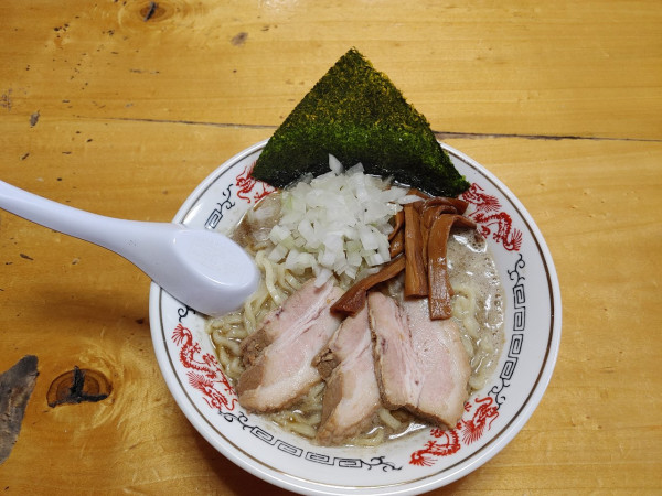 「背脂煮干中華　和え玉　900+300円」@福島屋の写真