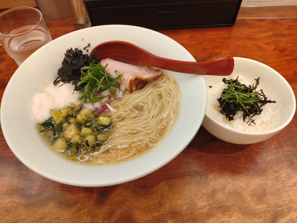 「昆布水と魚介出汁の冷やし¥1300+小茶漬¥150-」@三馬路 東京店の写真
